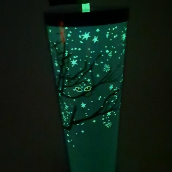 Starbucks Halloween 2022 Tree & Eyes Glow in the Dark Cold Cup Tumbler 24oz - Picture 1 of 8